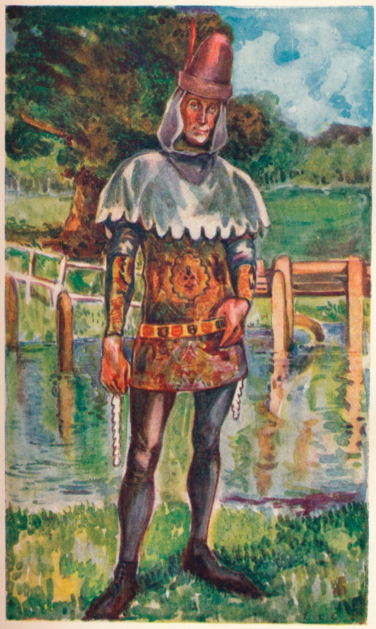 Een man uit de tijd van Edward III, 1907 door Dion Clayton Calthrop
