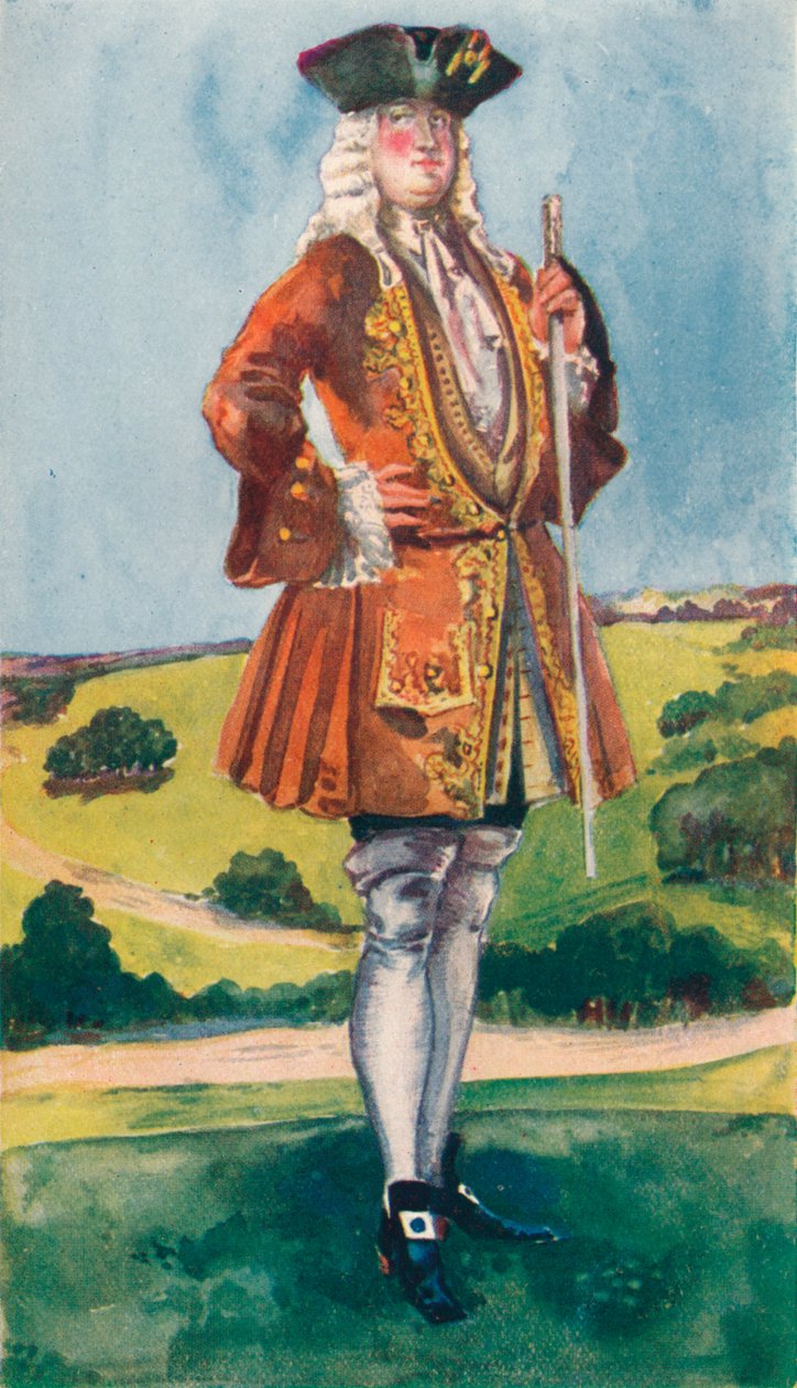 Een man uit de tijd van George I, 1907 door Dion Clayton Calthrop