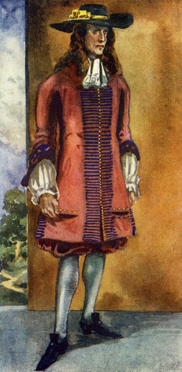 Mannelijk kostuum in de regeerperiode van Jacobus II (1685-1689) door Dion Clayton Calthrop