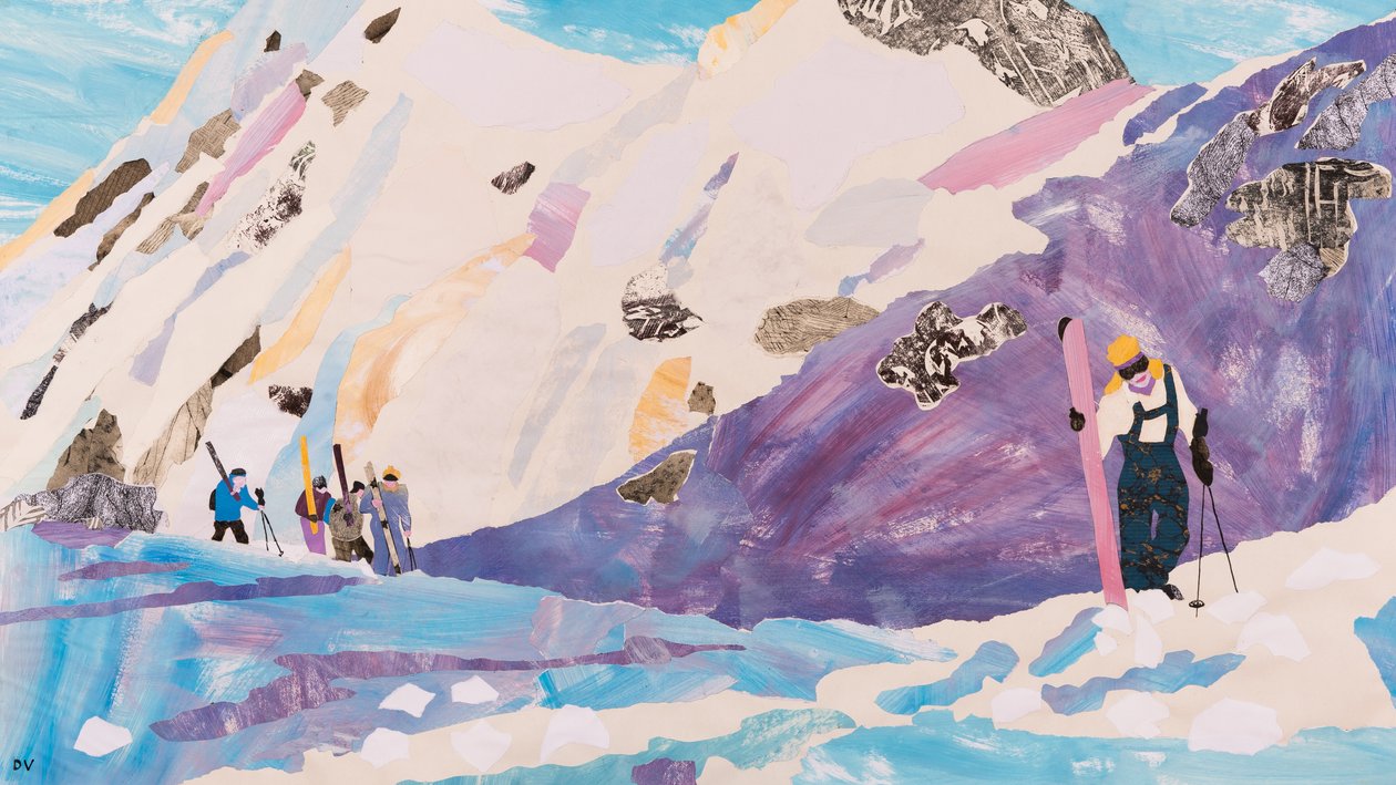 Klimmen voor het poeder, 2015 (collage) door Dione Verulam