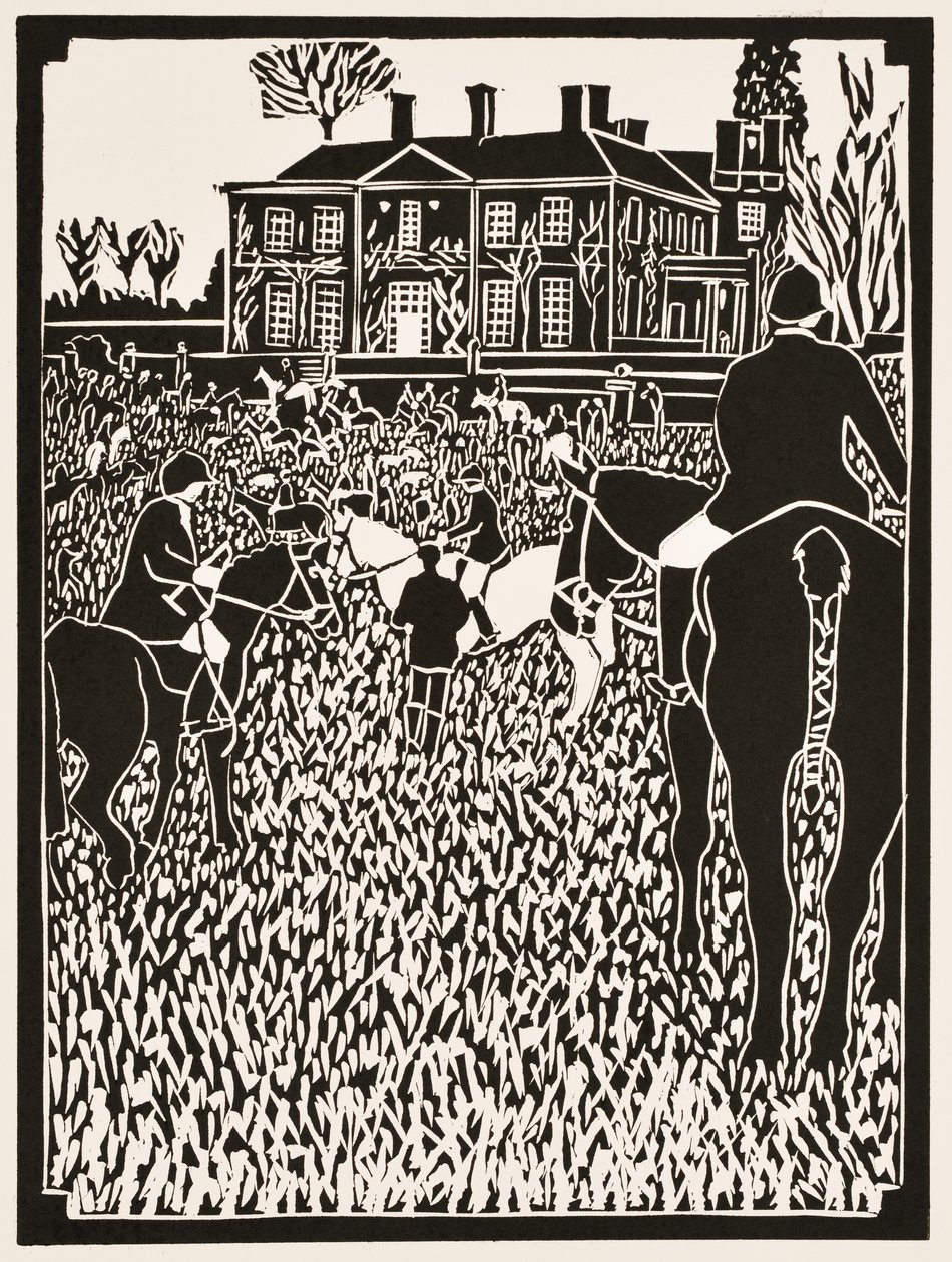 Maanden van het jaar: December, 2012 (linoleumsnede) door Dione Verulam