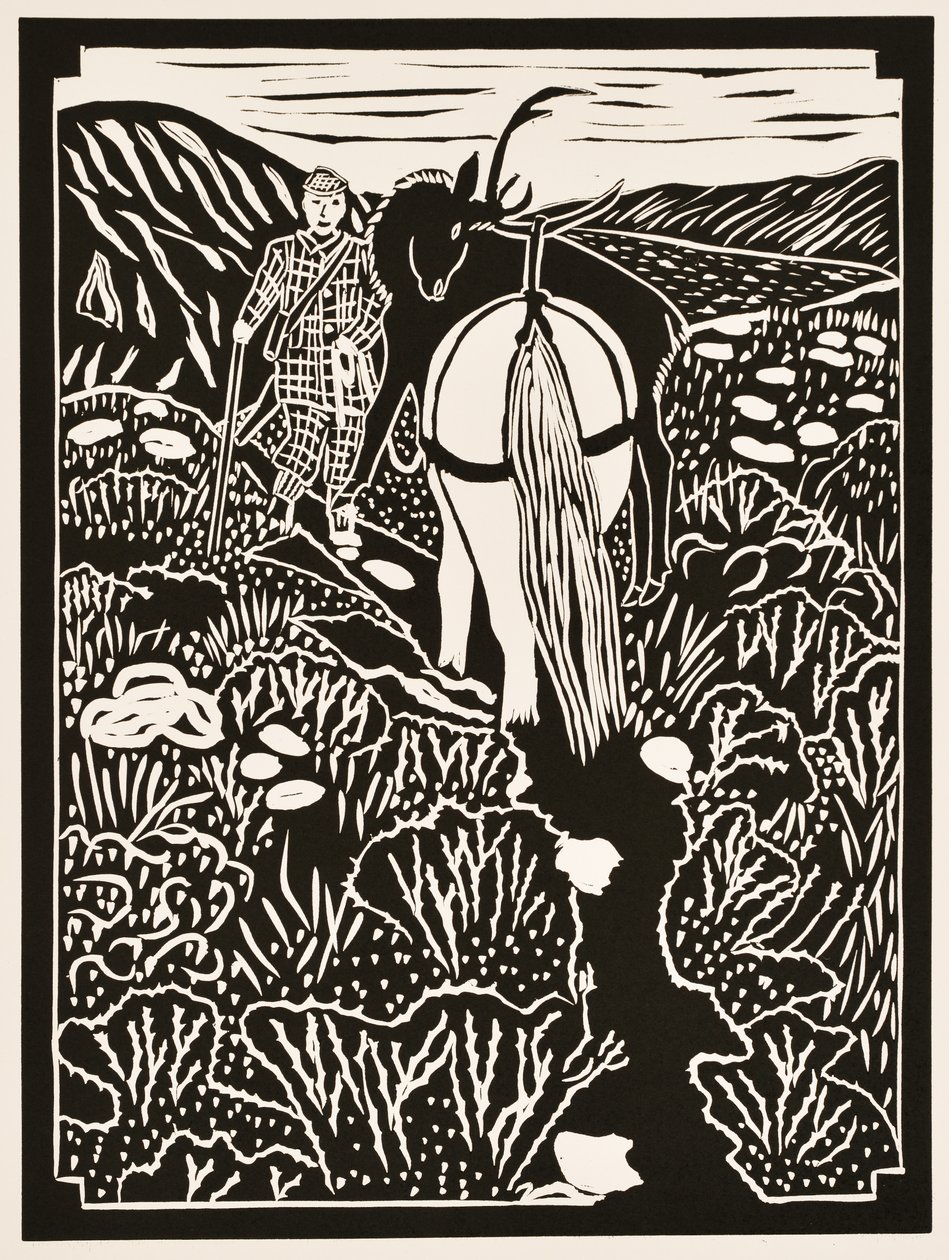 Maanden van het jaar: September, 2012 (linoleumsnede) door Dione Verulam