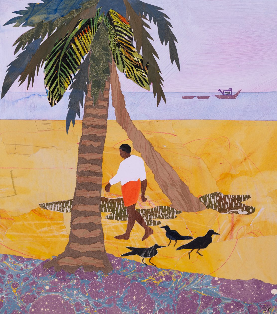 Ochtendwandeling, Neeleshwar (collage) door Dione Verulam