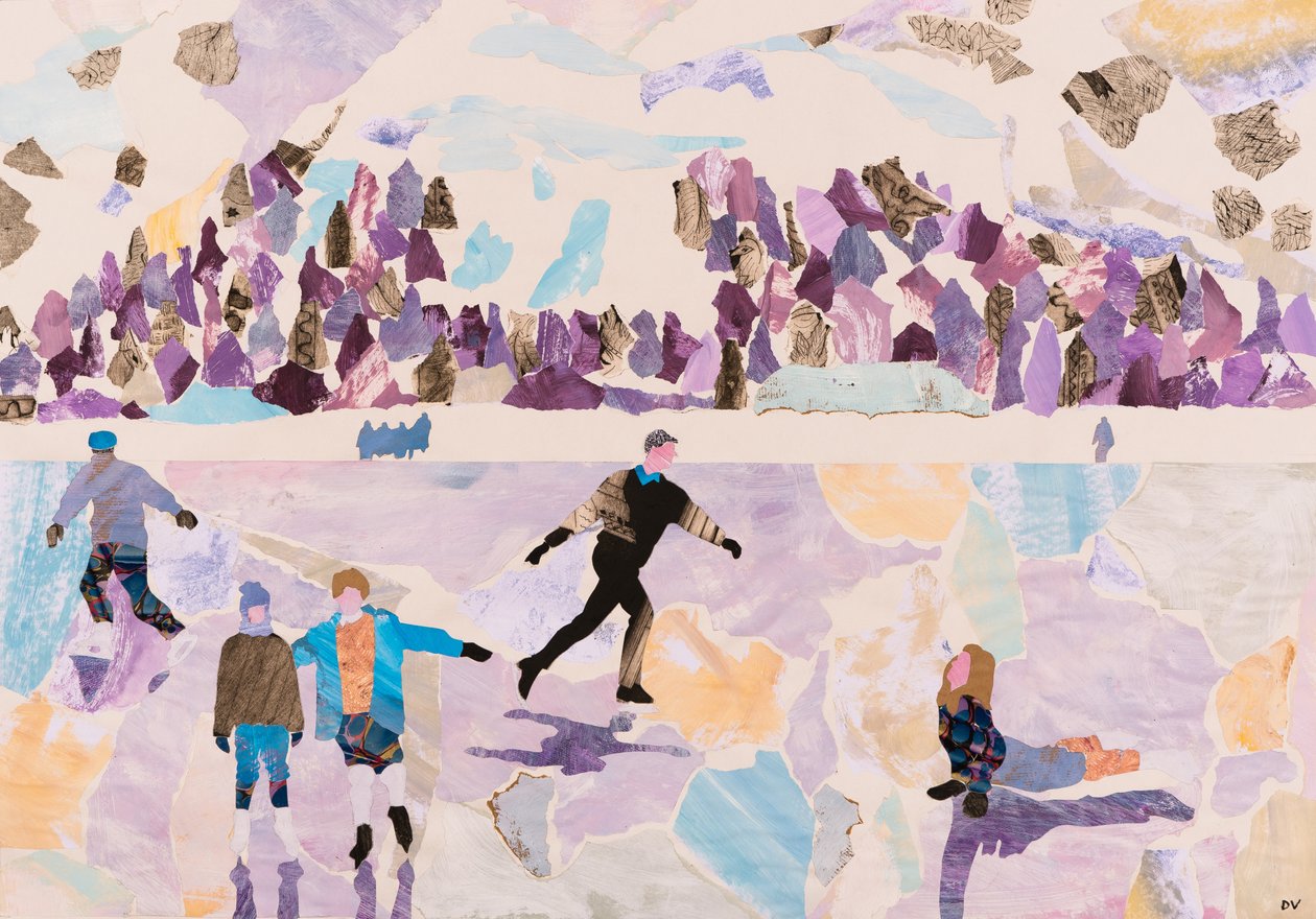 Skating en plein air, 2015 (collage) door Dione Verulam