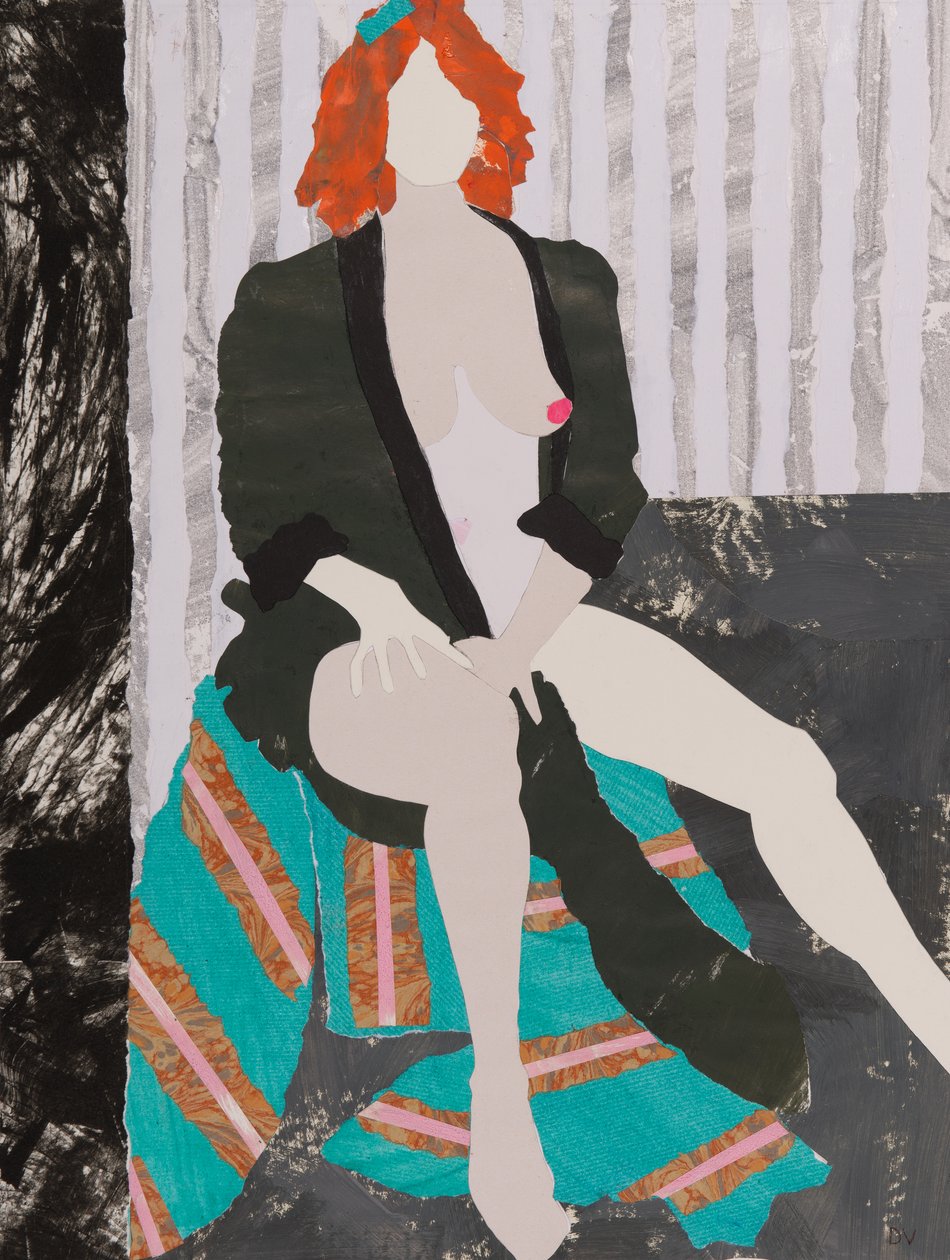 Iets om de hoed aan op te hangen, naakt (collage) door Dione Verulam