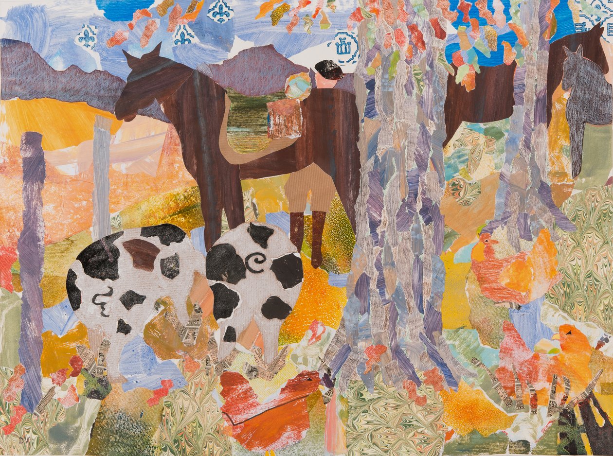 Begin van de dag, Pyreneeën, 2016 (collage) door Dione Verulam