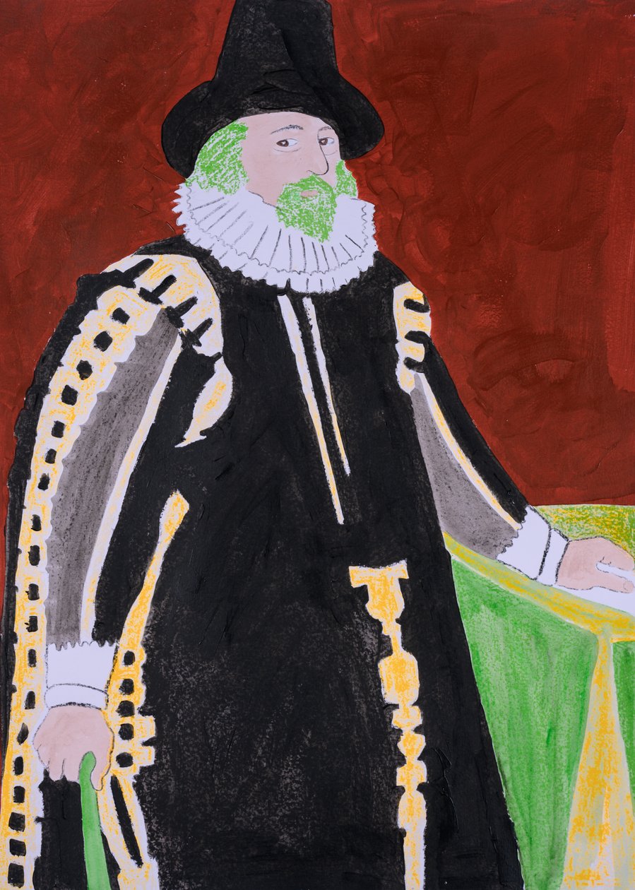 Het monster met de groene ogen, Francis Bacon (zeefdruk en acryl) door Dione Verulam