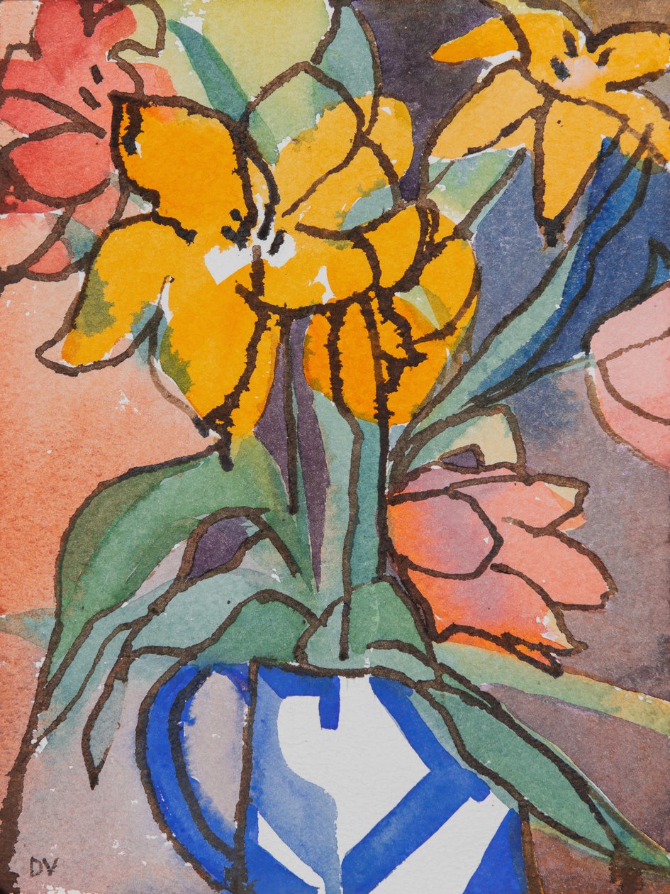 Tulpen (aquarel  inkt) door Dione Verulam