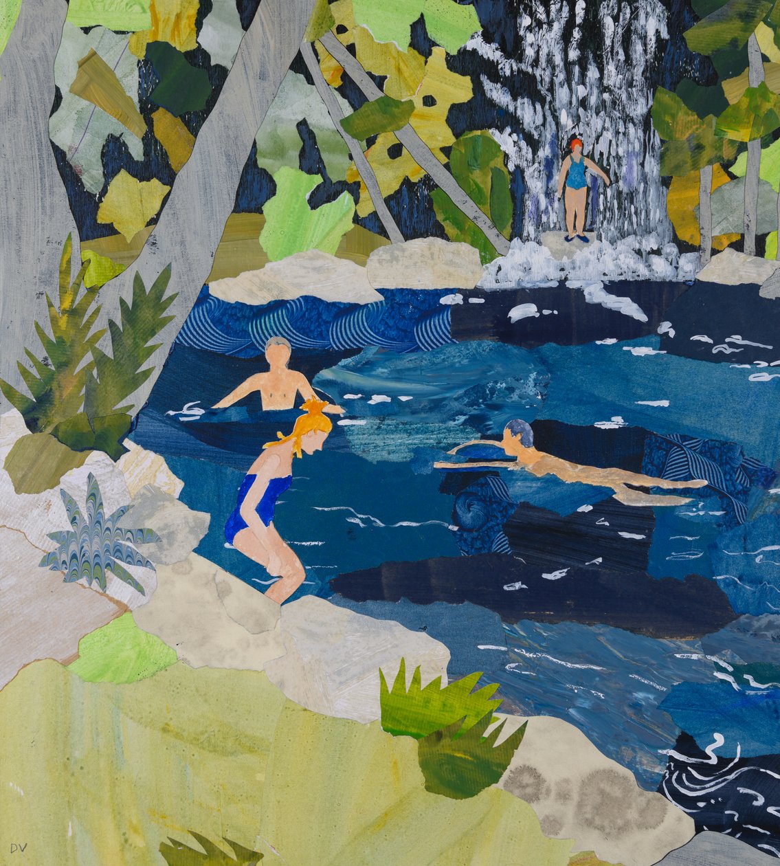 Wilde zwemmers, Brazilië, 2024 (collage) door Dione Verulam