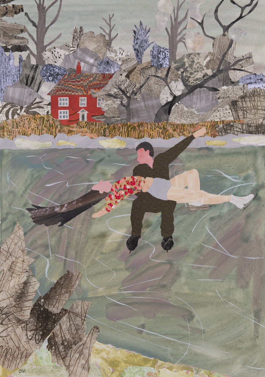 Wildschaatsen, 2023 (collage) door Dione Verulam