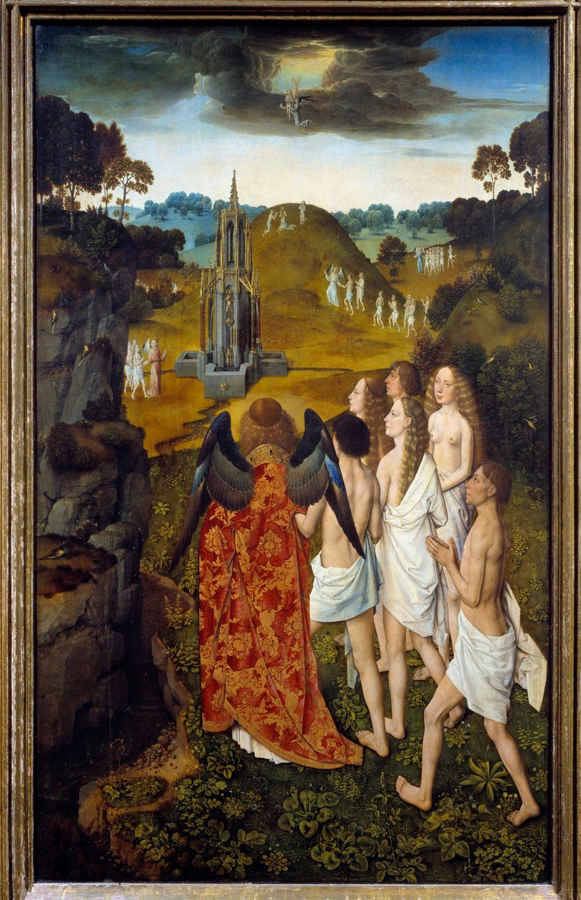 De weg naar de hemel of de hemelvaart van de uitverkorenen. Schilderij op hout door Dirck Bouts de Oude (1410-1475) 1450 Lille, Musée des Beaux Arts door Dirck Bouts