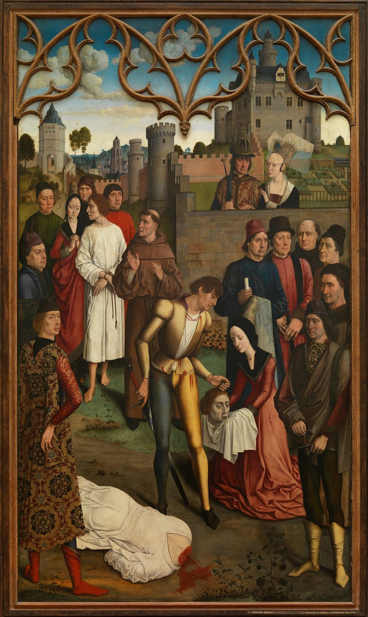 De rechtspraak van keizer Otto III: Onthoofding van de onschuldige graaf door Dirck Bouts