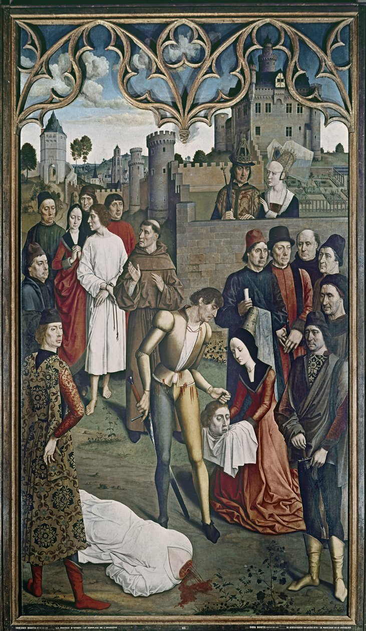 De gerechtigheid van keizer Otto: De executie van de onschuldige man, 1473-75 door Dirck Bouts