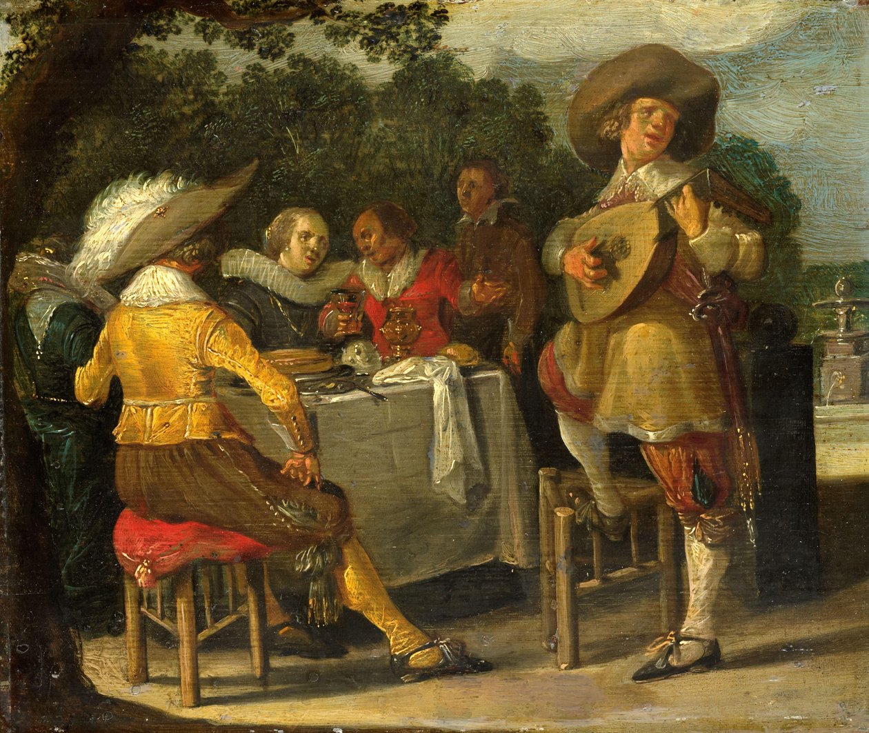 Een feest buiten door Dirck Hals (attributed to)