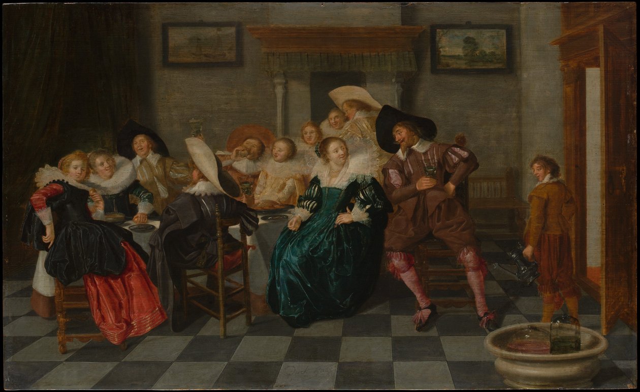 Een banket door Dirck Hals