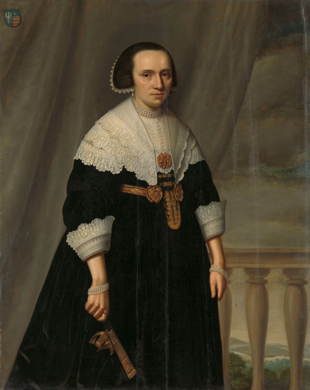 Portrait of Machteld Bas door Dirck Santvoort