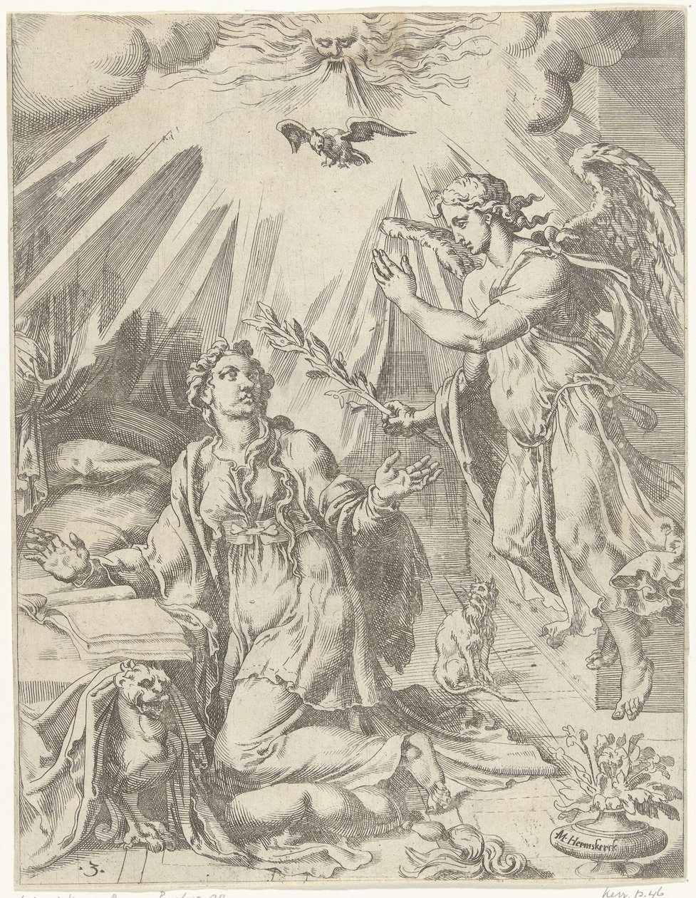 Annunciatie door Dirck Volckertsz. Coornhert (attributed to)