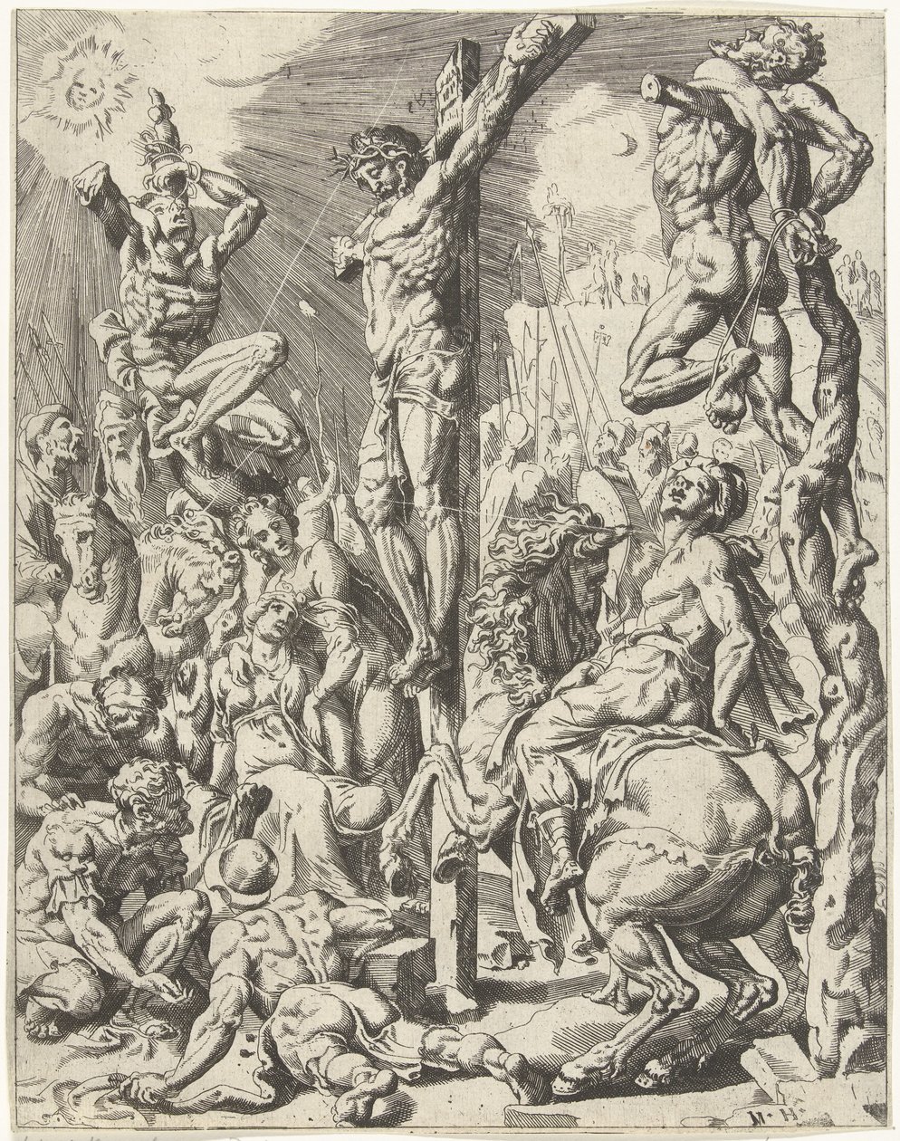 Christus aan het kruis door Dirck Volckertsz. Coornhert (attributed to)