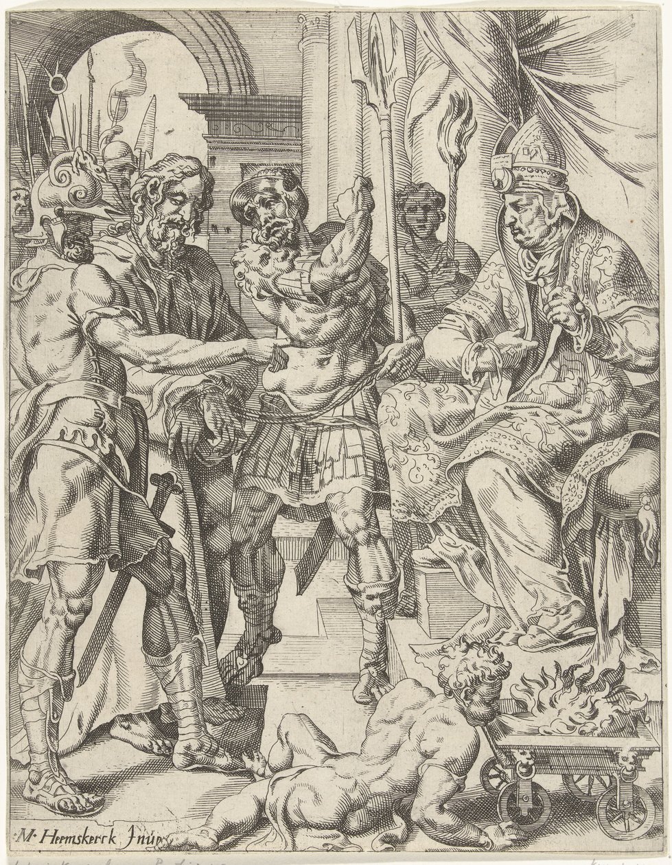 Christus voor de hogepriester Annas door Dirck Volckertsz. Coornhert (attributed to)