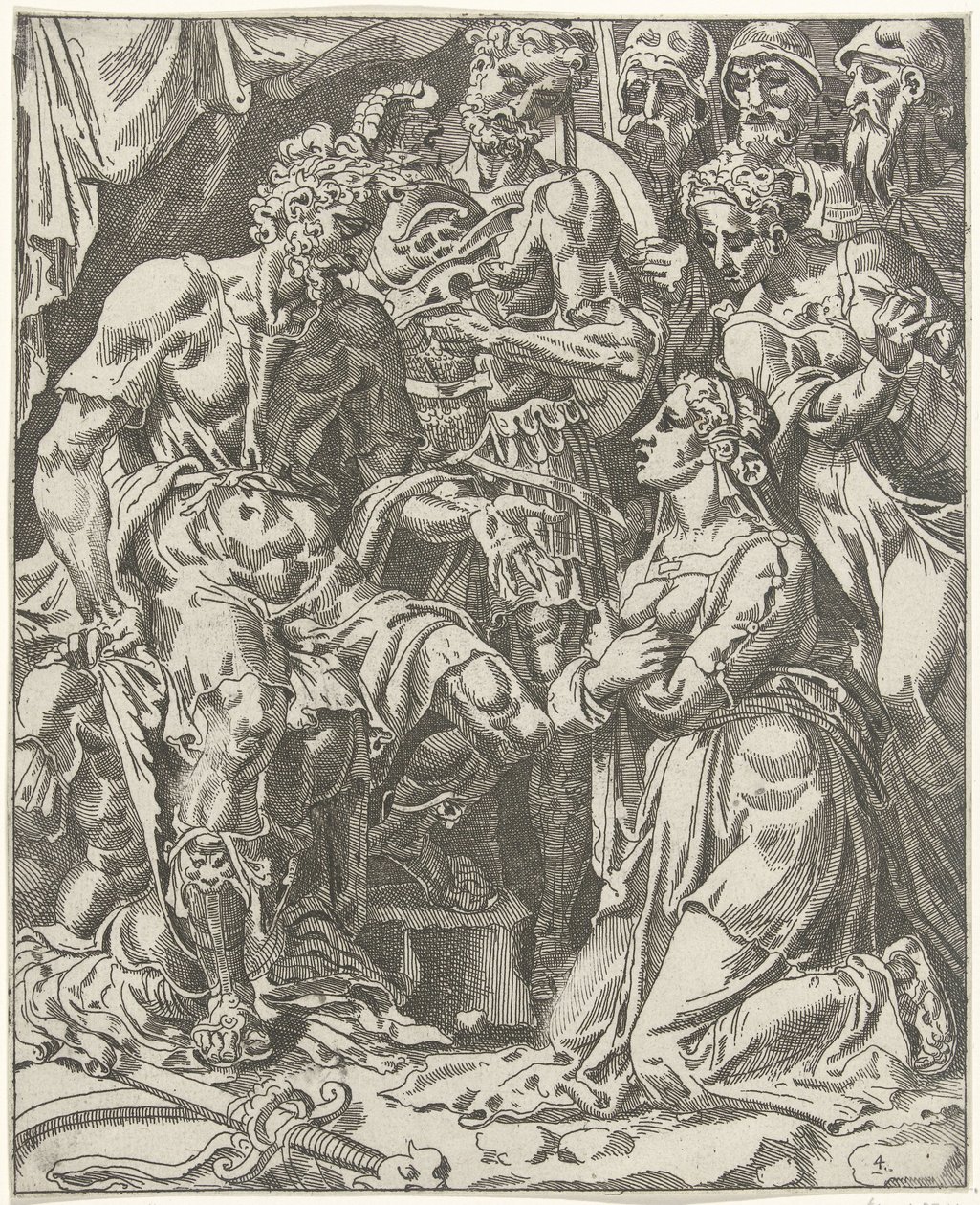Judit voor Holofernes door Dirck Volckertsz. Coornhert (attributed to)