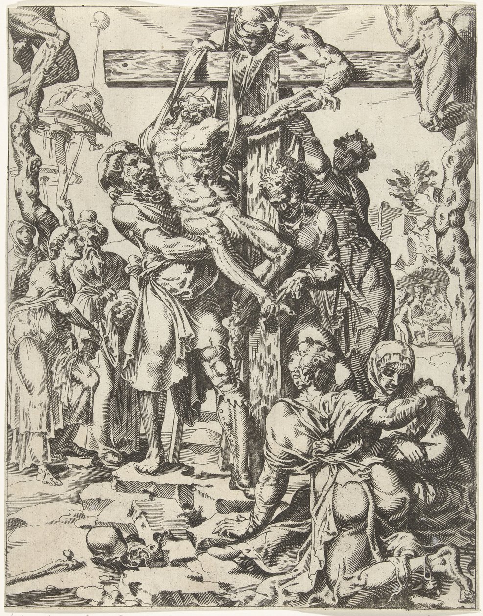 Kruisafneming door Dirck Volckertsz. Coornhert (attributed to)
