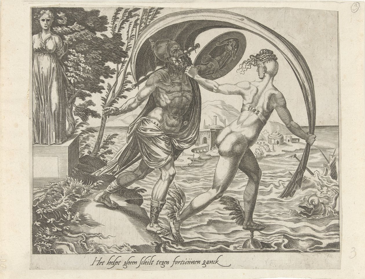 Men kan zich niet verdedigen tegen het lot door Dirck Volckertsz. Coornhert (attributed to)