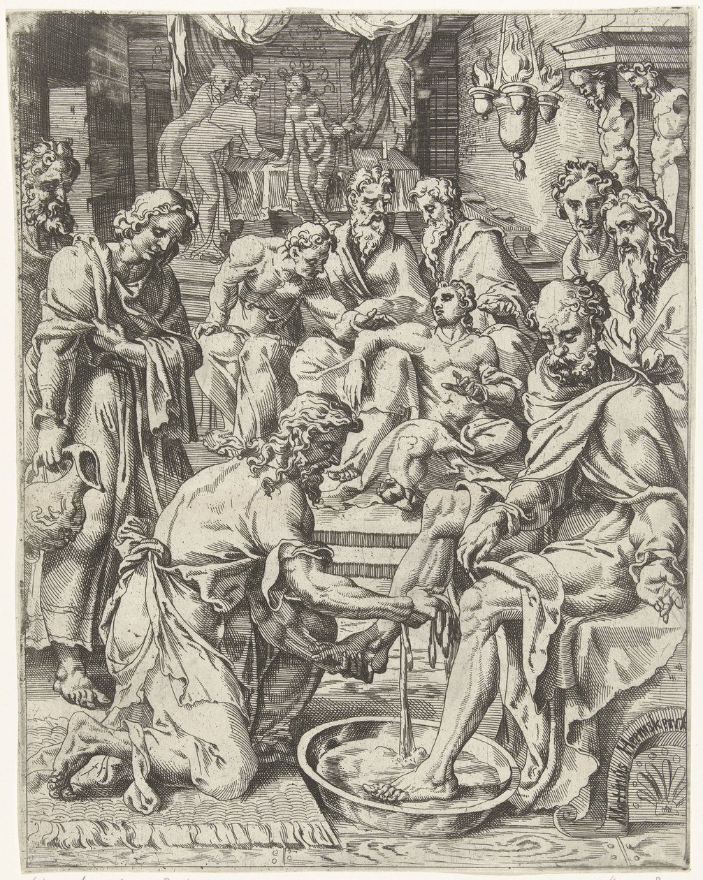 Voetwassing door Dirck Volckertsz. Coornhert (attributed to)