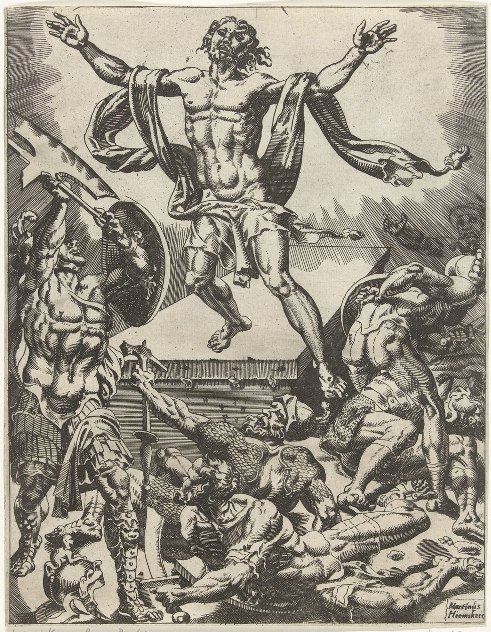 Wederopstanding van Christus Val en de verlossing van de mensheid door het leven en passie van Christus (series title) door Dirck Volckertsz. Coornhert (attributed to)