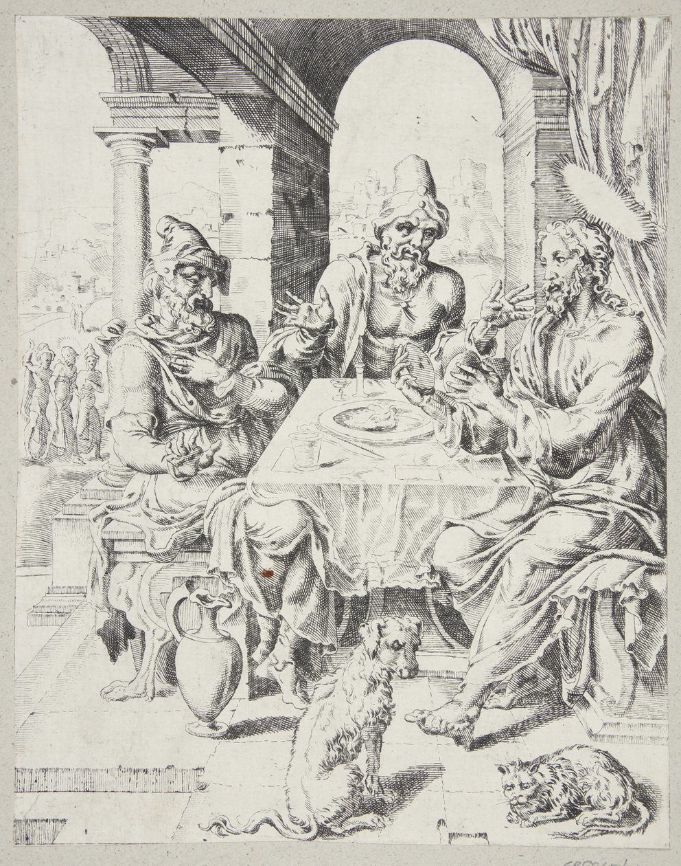 Het avondmaal in Emmaüs door Dirck Volckertsz. Coornhert
