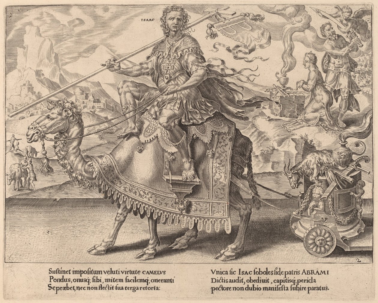 De triomf van Isaac door Dirck Volckertz Coornhert after Maerten van Heemskerck