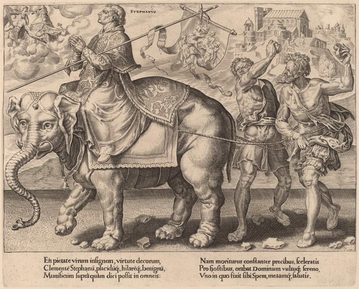De Triomf van Sint Stefanus door Dirck Volckertz Coornhert after Maerten van Heemskerck