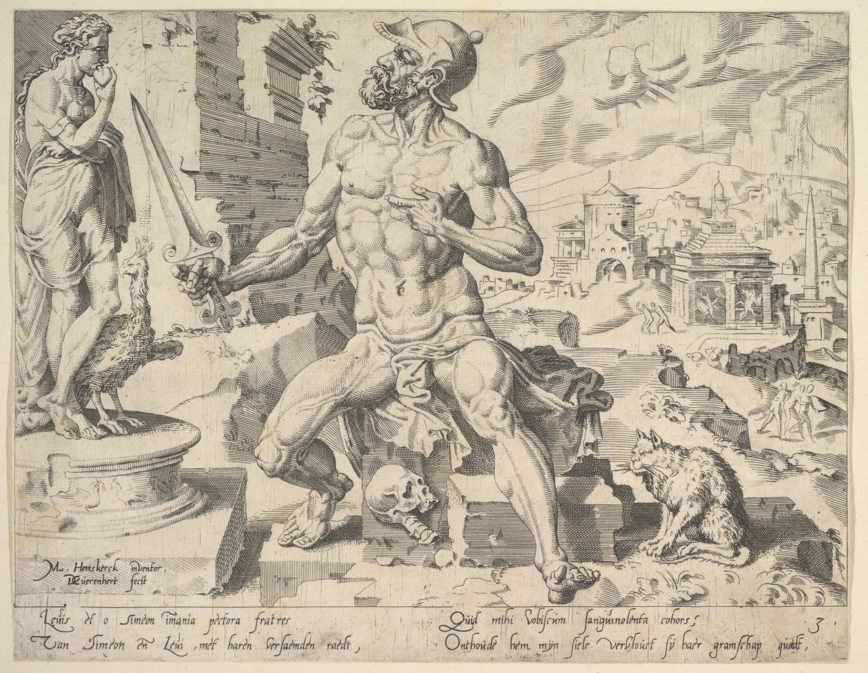 Simeon, uit de serie De Twaalf Patriarchen, 1550 door Dirck Volkertsen Coornhert