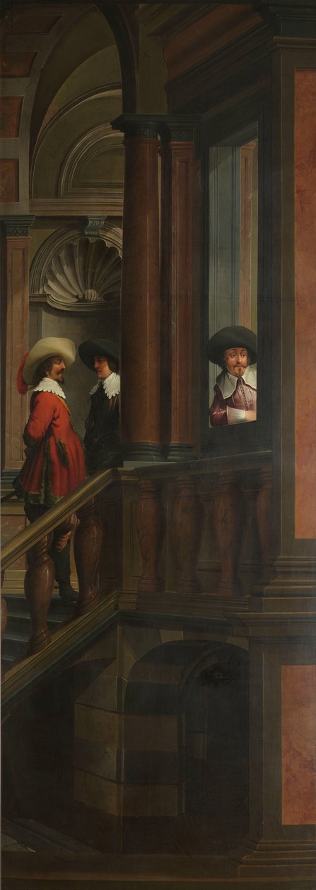 Een Zevendelige Decoratieve Reeks: Een Buitentrap door Dirck van Delen