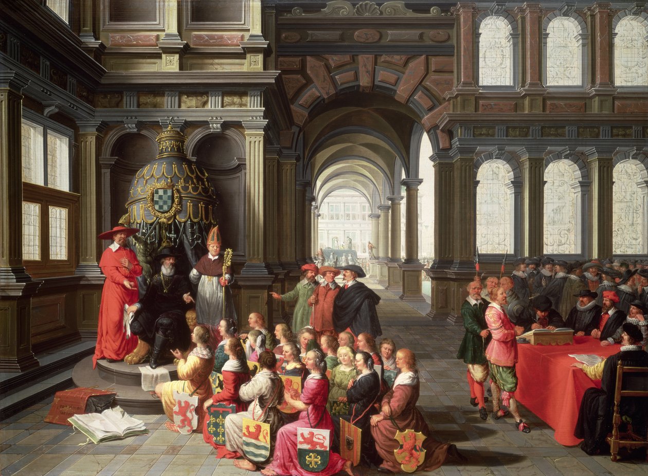 Allegorie van de Onderdrukking van de Nederlanders onder de Hertog van Alva door Dirck van Delen