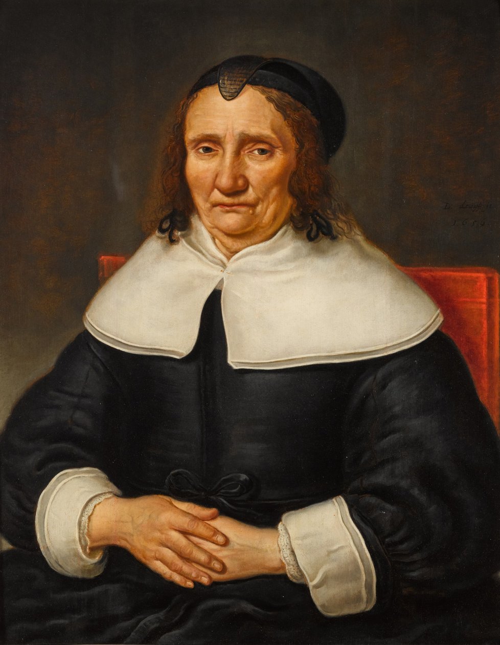 Portret van een onbekende vrouw door Dirk Druyf