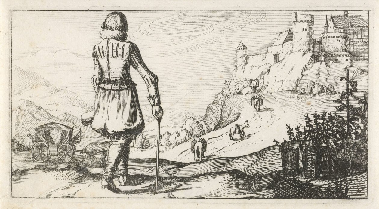 Man in wambuis in een berglandschap door Dirk Eversen Lons