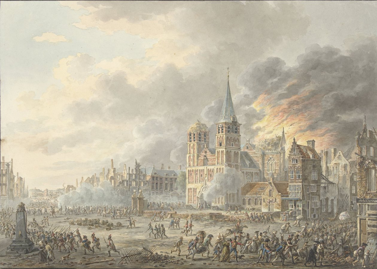 De inneming van een stad door Franse troepen door Dirk Langendijk