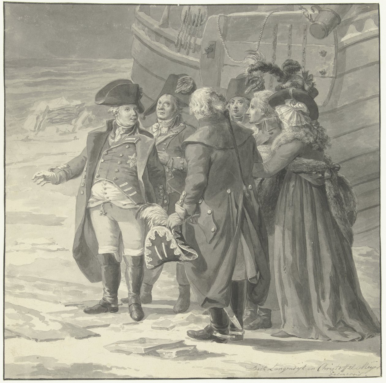 Het vertrek van Willem V naar Engeland, 18 januari 1795 door Dirk Langendijk
