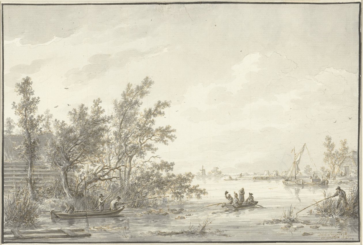 Rivierlandschap door Dirk Langendijk
