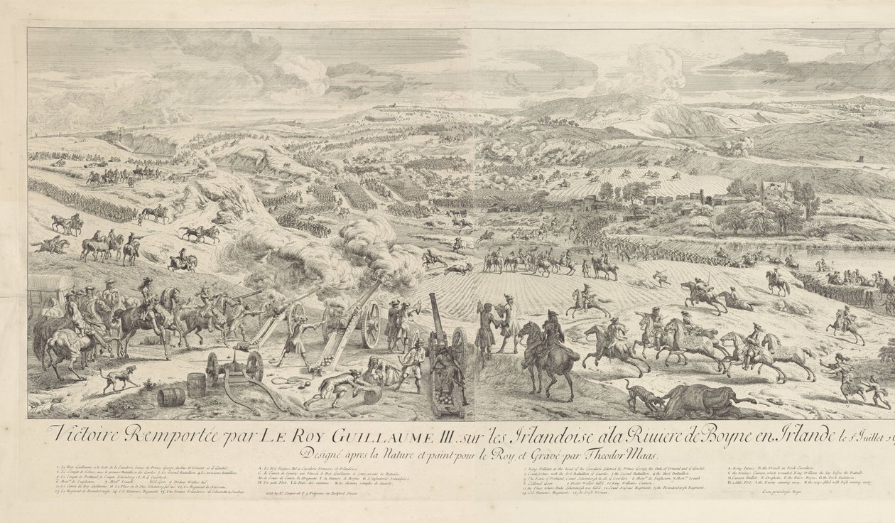 Slag bij Drogheda aan de Boyne, 1 juli 1690 door Dirk Maas