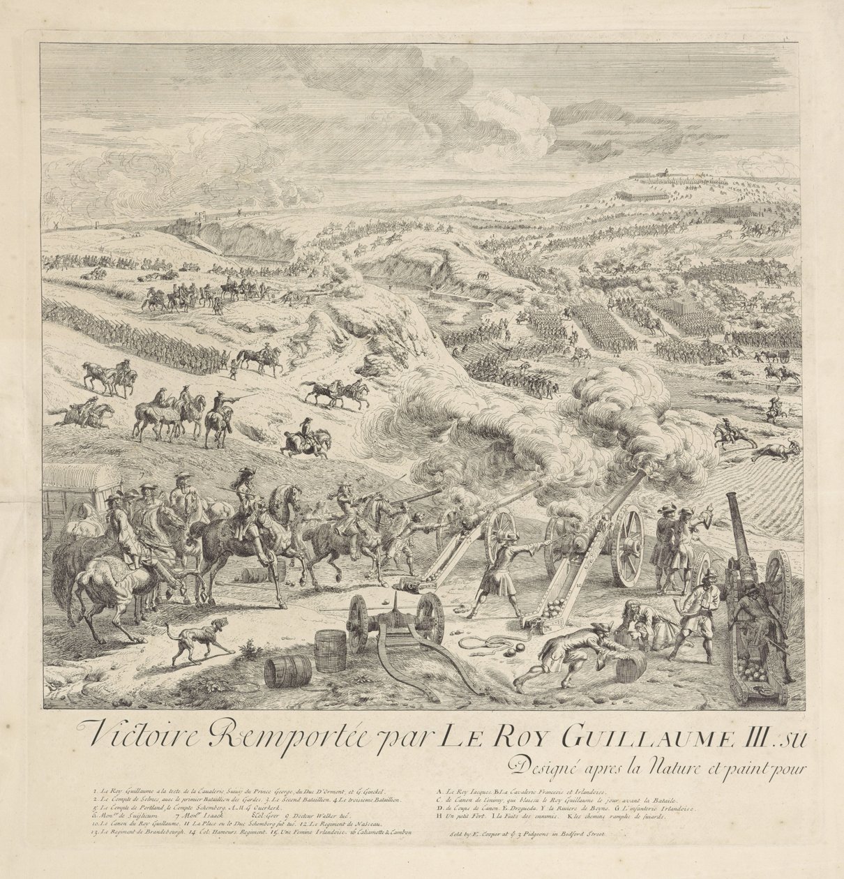 Slag bij Drogheda aan de Boyne, 1 juli 1690 (linker blad) door Dirk Maas