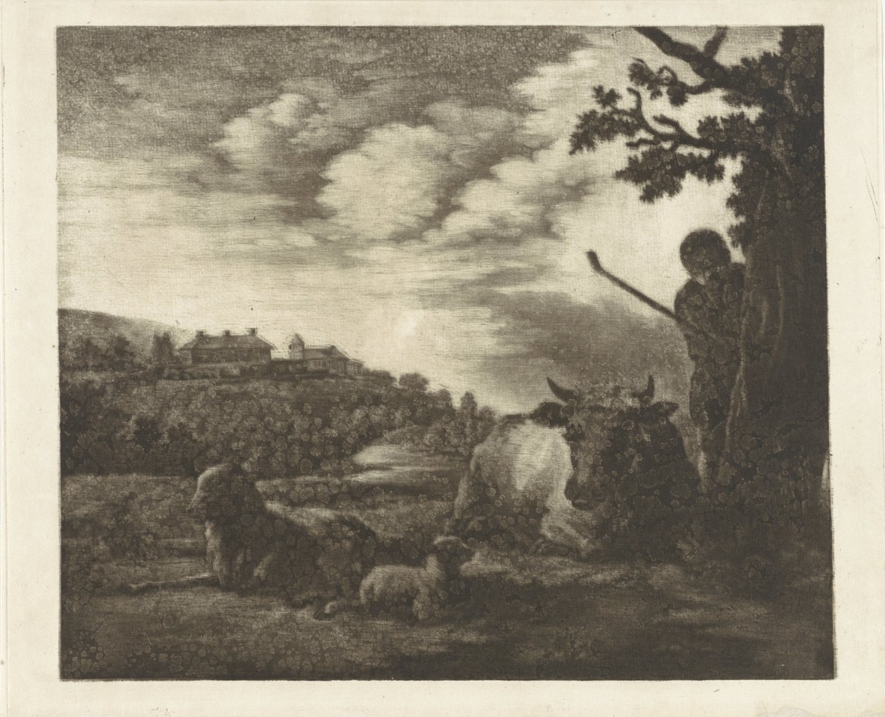 Landschap met een herder door Dirk van der Toorn