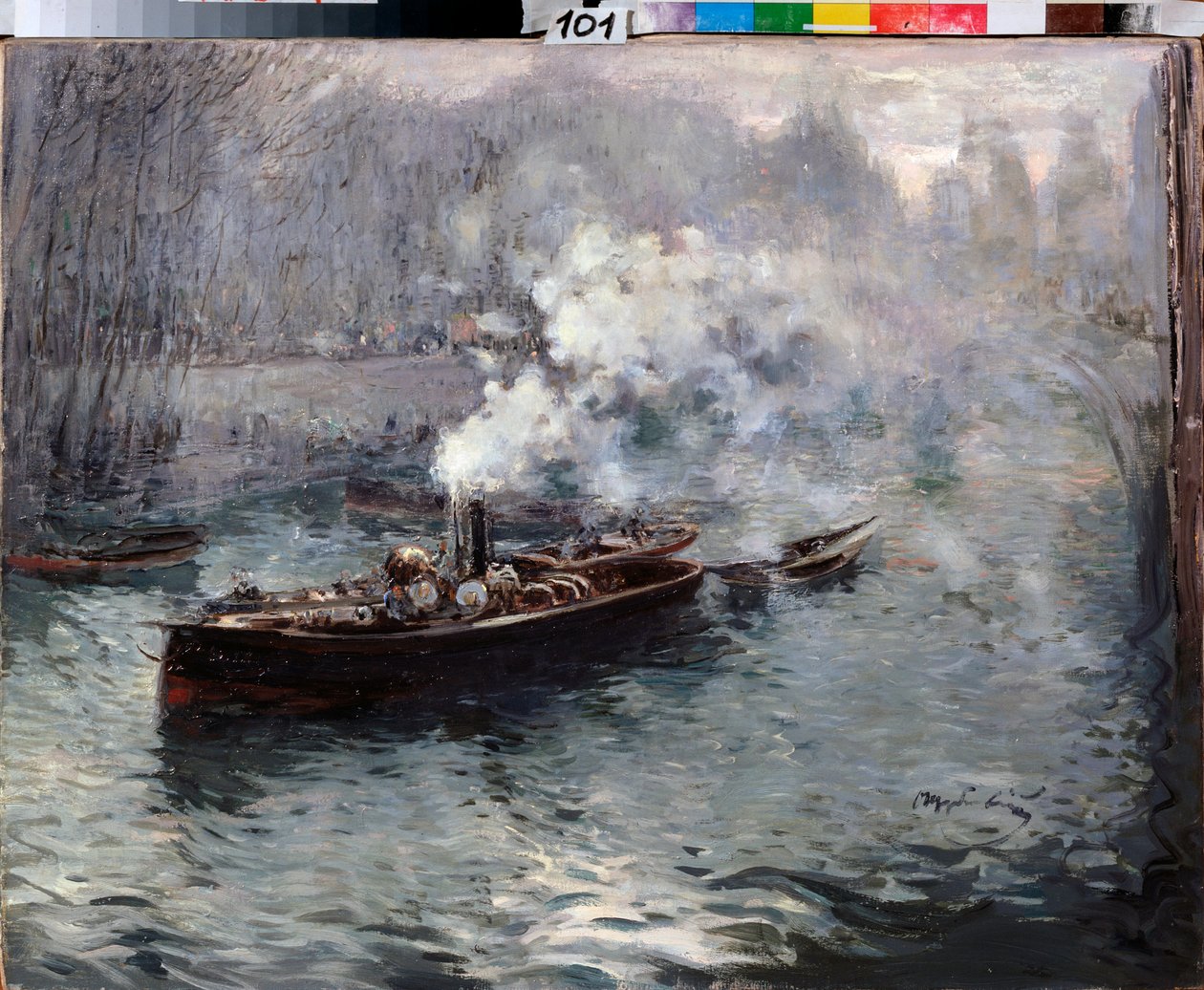 Een stoomboot door Dmitri Anfimovich Shcherbinovsky