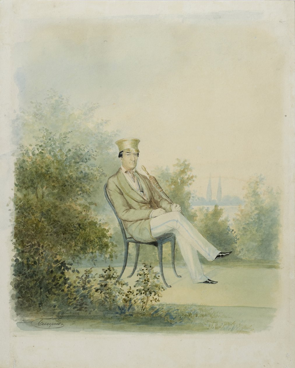 Portret van Grigory Stepanovich Tarnovsky, Eind 1840s door Dmitry Ivanovich Bezperchy
