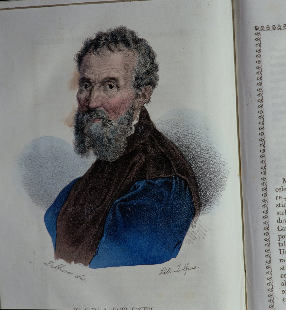Portret van Michelangelo Buonarroti door Dolfino