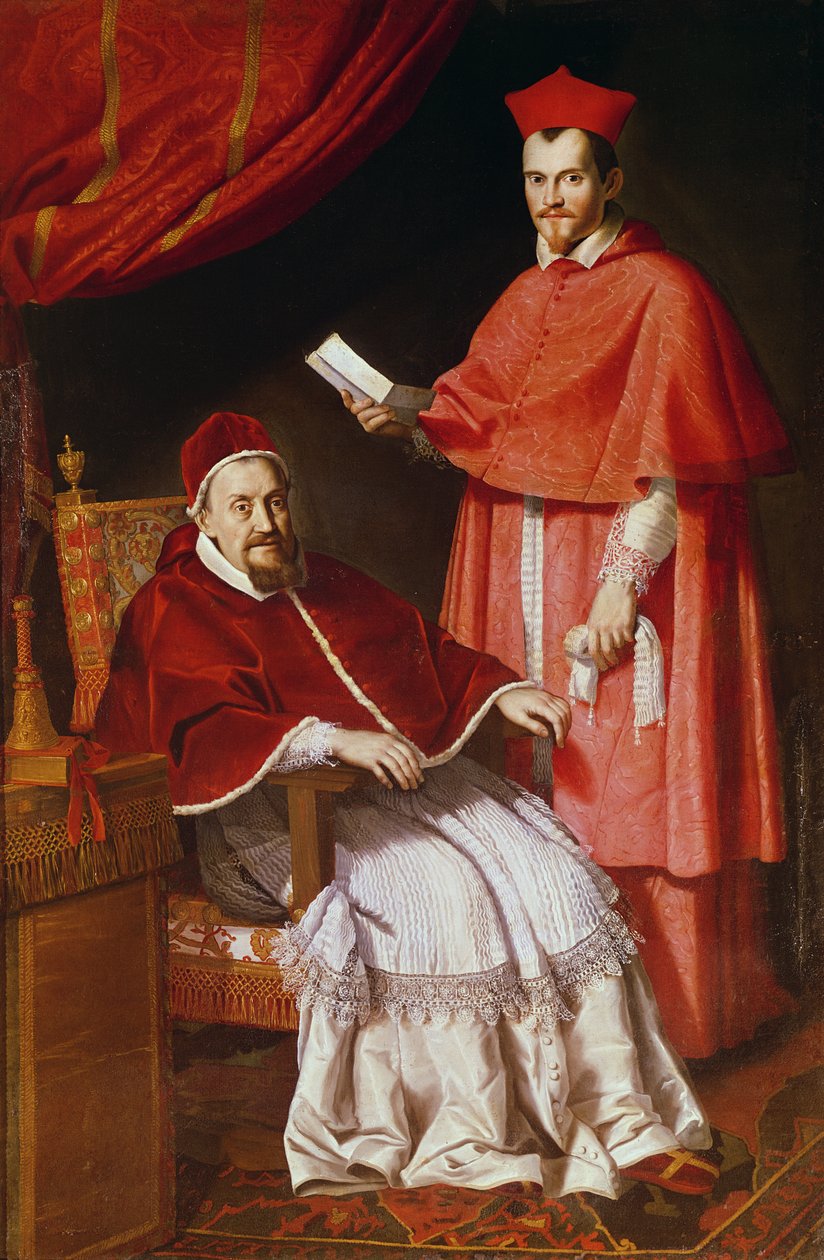 Portret van paus Gregorius XV en Ludovico Ludovisi door Domenichino