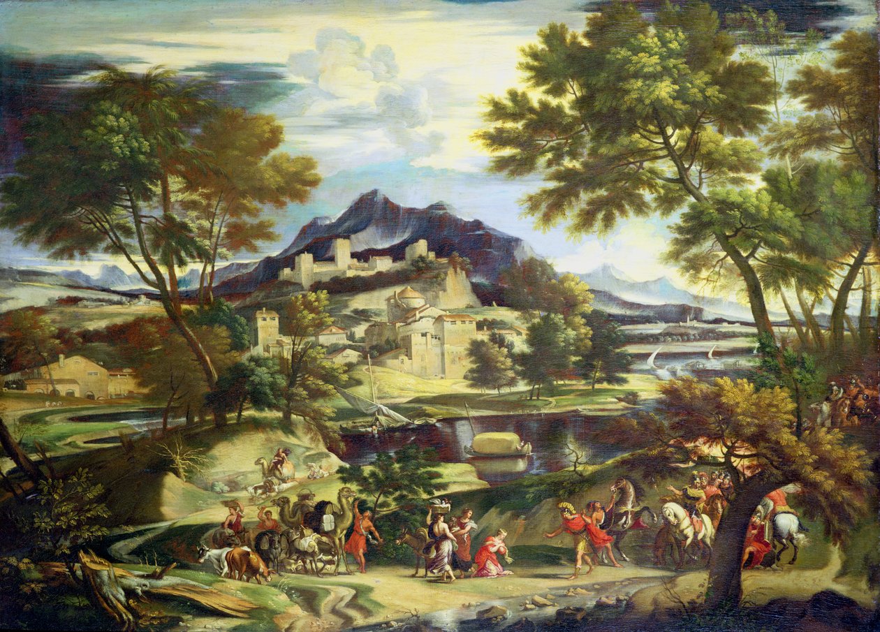 Ontmoeting van David en Abigail (olieverf op doek) door Domenichino (1581-1641) (circle of)