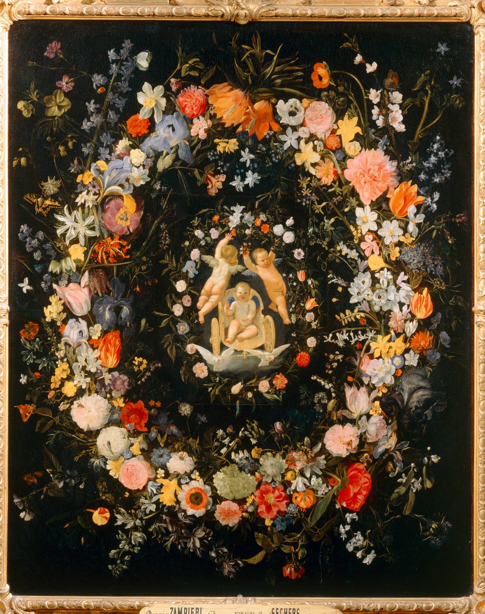 De triomf van de liefde met bloemen ... door Domenichino (1581 1641)