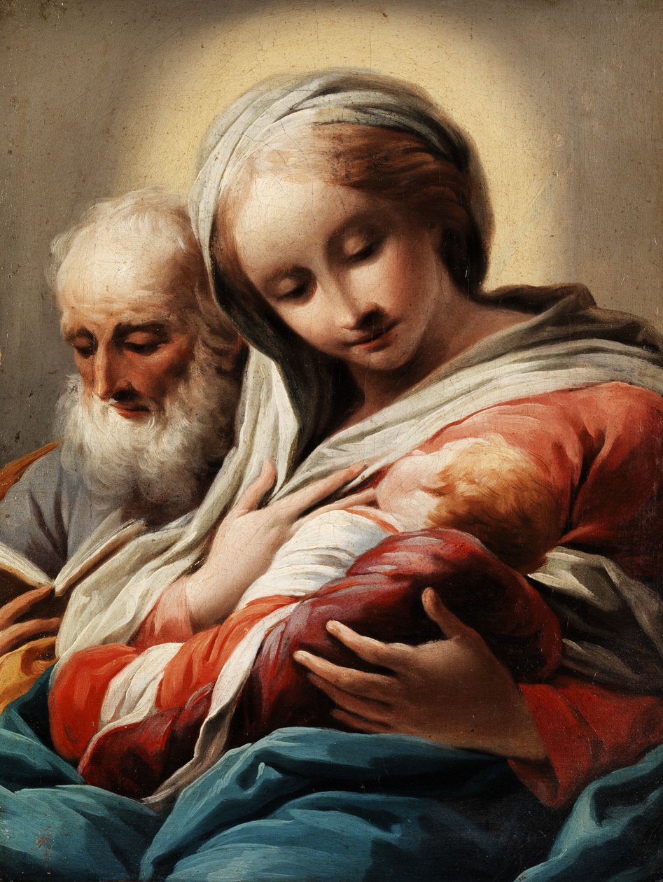 Maria met het kind en Jozef door Domenico Pedrini