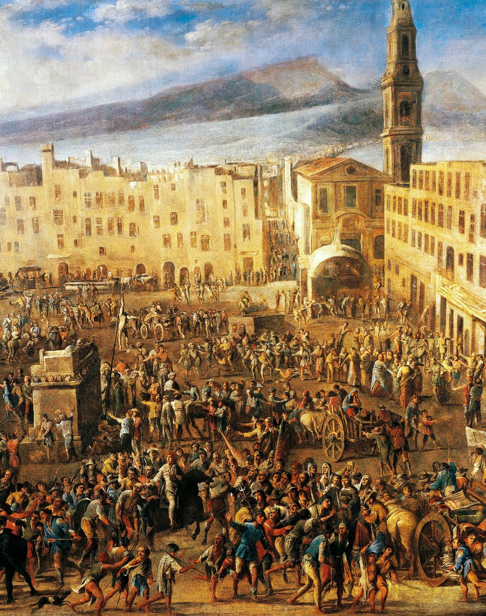 Piazza del Mercato in Napels, detail van de Opstand van Masaniello door Domenico (1612 75) Gargiulo